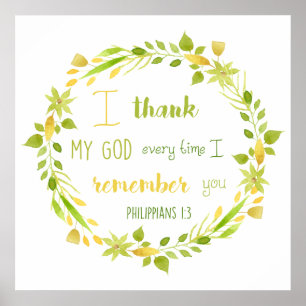 floral watercolor philippians bible verse poster