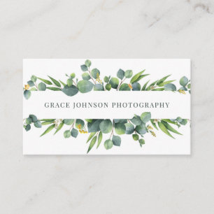 Floral Watercolor Photography Business Card