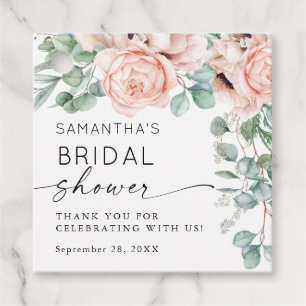 Floral Watercolor Pink Bridal Shower  Favour Tags