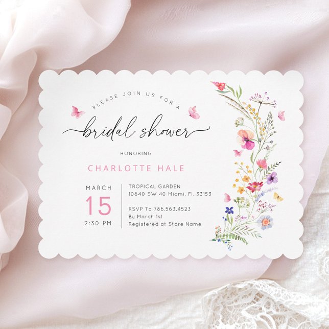 Floral Watercolor Pink Bridal Shower Invitation (Creator Uploaded)