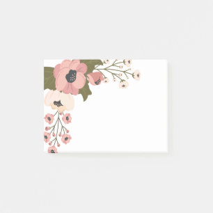 Floral Watercolor Pink Flowers Post-it Notes