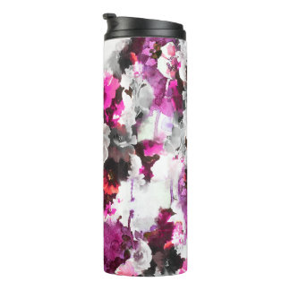 Floral Watercolor - Pink & white abstract design Thermal Tumbler