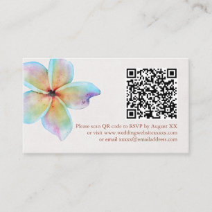 Floral Watercolor Plumeria Terracotta Wedding Enclosure Card