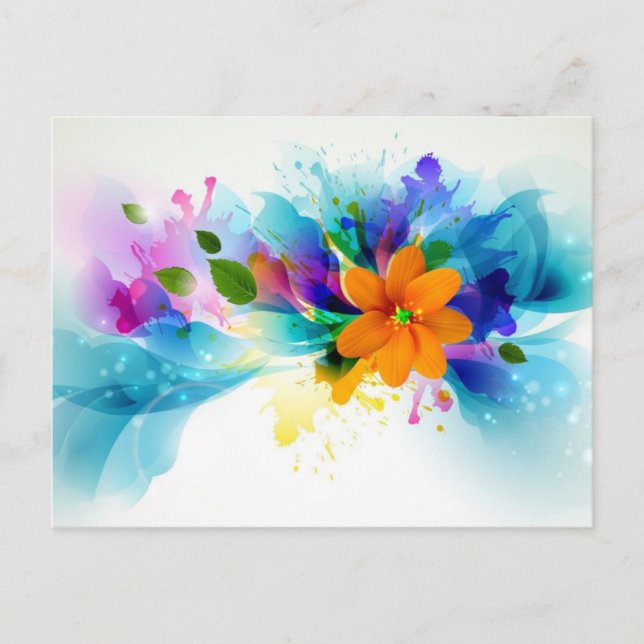 Floral Watercolor Postcard (Front)