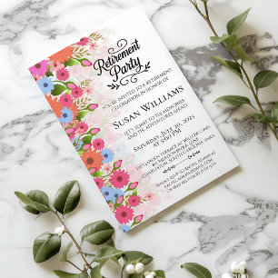 Floral Watercolor Retirement Party Invitation