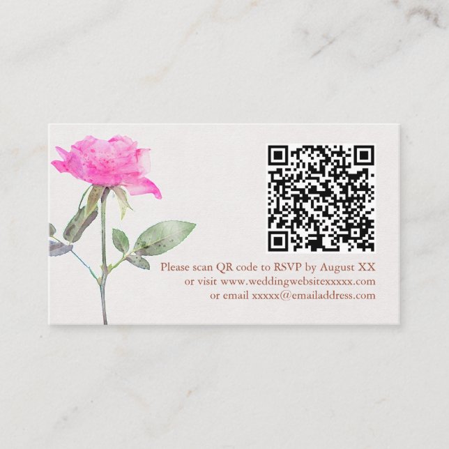 Floral Watercolor Rose Terracotta Wedding Enclosure Card (Front)