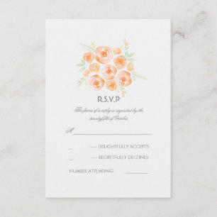 Floral Watercolor Roses Wedding RSVP Card
