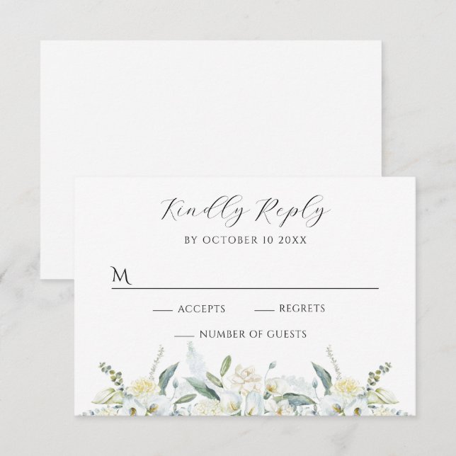 Floral watercolor RSVP card (Front/Back)