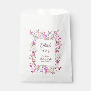 Floral Watercolor Ruby Rose Bridal Shower Favour Bags