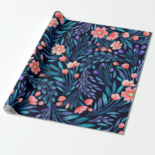 Floral watercolor seamless pattern. wrapping paper