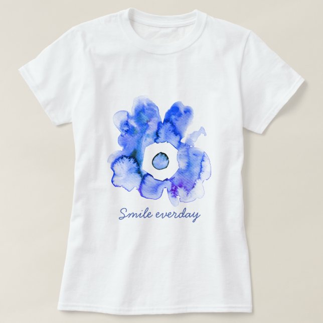 Floral watercolor smile abstract art T-Shirt (Design Front)