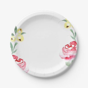 Floral Watercolor Spring Wedding Plates
