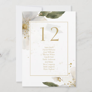 Floral Watercolor Table Number & Seating Card