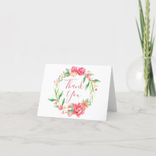 Floral Watercolor Thank You Card