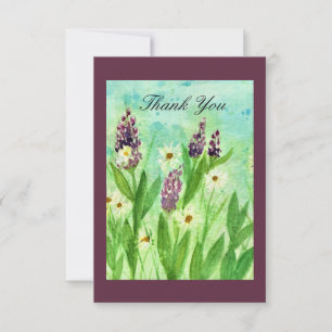 Floral Watercolor Thank You Card
