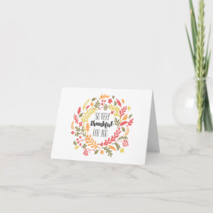 Floral Watercolor Thank You Card // Autumn