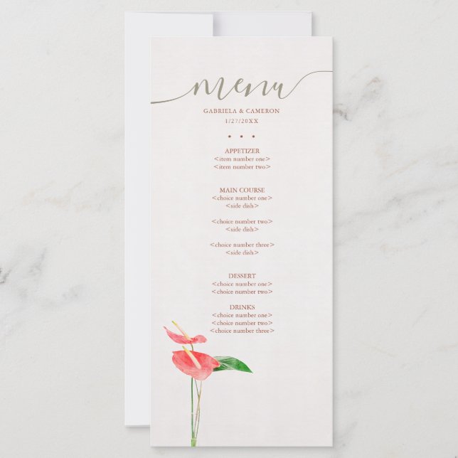 Floral Watercolor Tropical Laceleaf Wedding (Front)