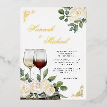Floral Watercolor Vineyard Wedding Gold