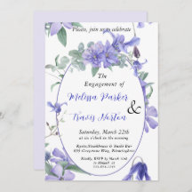 Floral, watercolor violets Engagement Party     