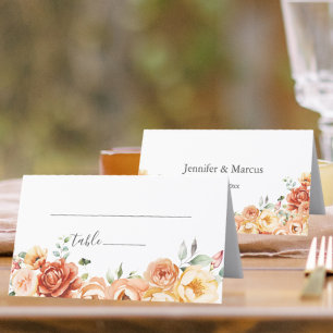 Floral Watercolor Wedding Banquet Place Card