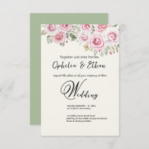 Floral watercolor Wedding Invitation