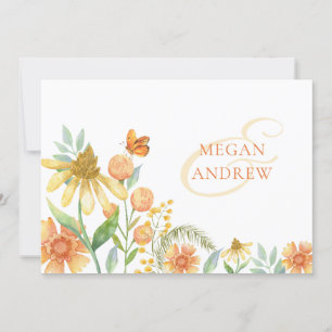 Floral watercolor wedding invitation