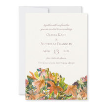Floral Watercolor Wedding Invitation