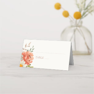 Floral Watercolor Wedding Place Card
