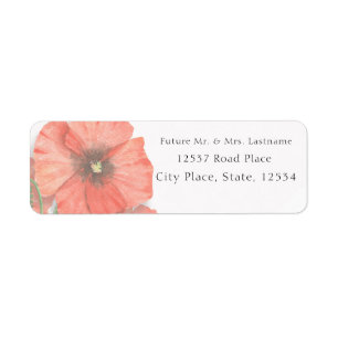 Floral Watercolor Wedding Return Address Label