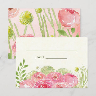 Floral Watercolor Wedding Table Place Cards