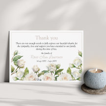 Floral watercolor white roses frame funeral