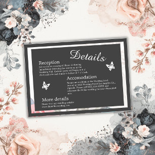floral watercolor widflower rose peony wedding enclosure card
