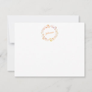 Floral Watercolor Wreath Personalised Stationery Card