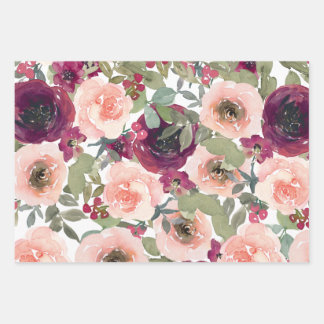 Floral Watercolour print design wrapping paper