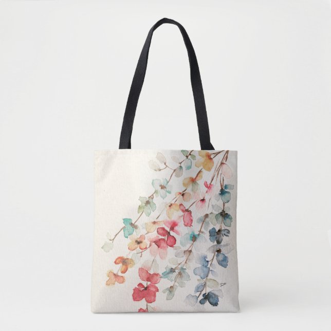 Floral Waterfail All-Over-Print Tote Bag (Front)