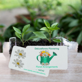 Floral Watering Can Business Card