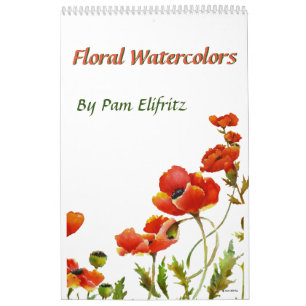 Floral waterolor paintings by Pam Elifritz Calend Calendar