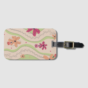 Floral waves  luggage tag