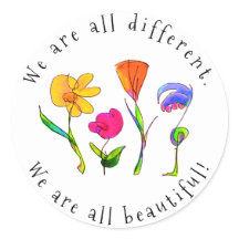 Floral We Are All Different & Beautiful Diversity