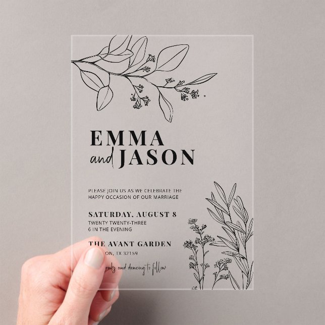  Floral Wedding  Acrylic Invitations (Insitu (Handheld))