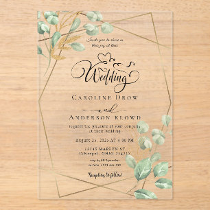 Floral Wedding Acrylic Invitations