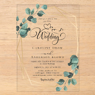 Floral Wedding Acrylic Invitations