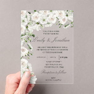 Floral wedding  acrylic invitations