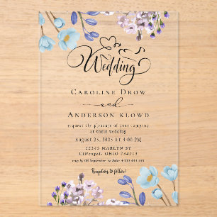 Floral Wedding Acrylic Invitations