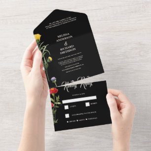 Floral Wedding  All In One Invitation