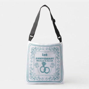 Floral wedding Anniversary Customisable year Crossbody Bag