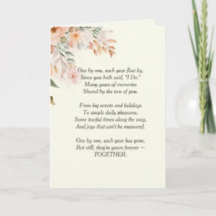 Floral Wedding Anniversary Poem Card