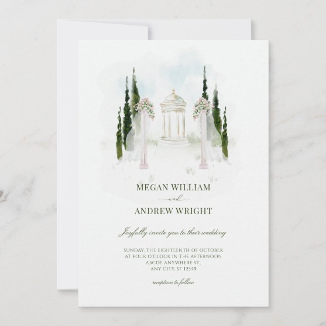 Floral Wedding arch  Invitation (Front)