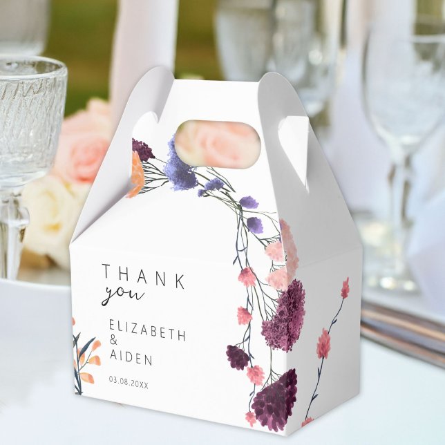 Floral Wedding Box Geschenkschachtel (Personalized Floral Wedding Box with your Name & Date.)