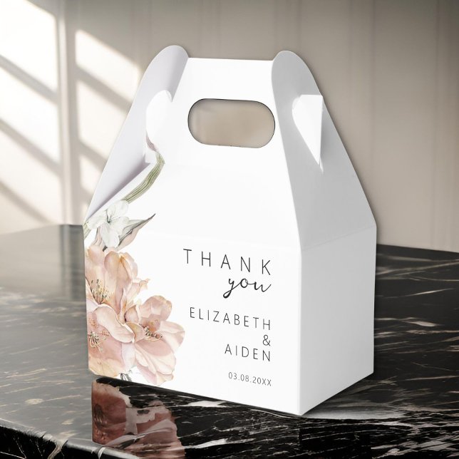 Floral Wedding Box Geschenkschachtel (Personalized Floral Wedding Favor Boxes with your Name & Date.)
